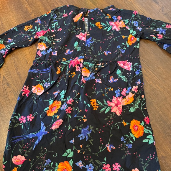 Old Navy Floral Dress Women’s Large Black Bird Print Lightweight Shift Dress - Picture 7 of 7
